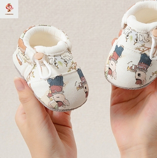 婴儿鞋春秋冬季加厚步前鞋女0-3-12个月到1岁鞋子软底防滑