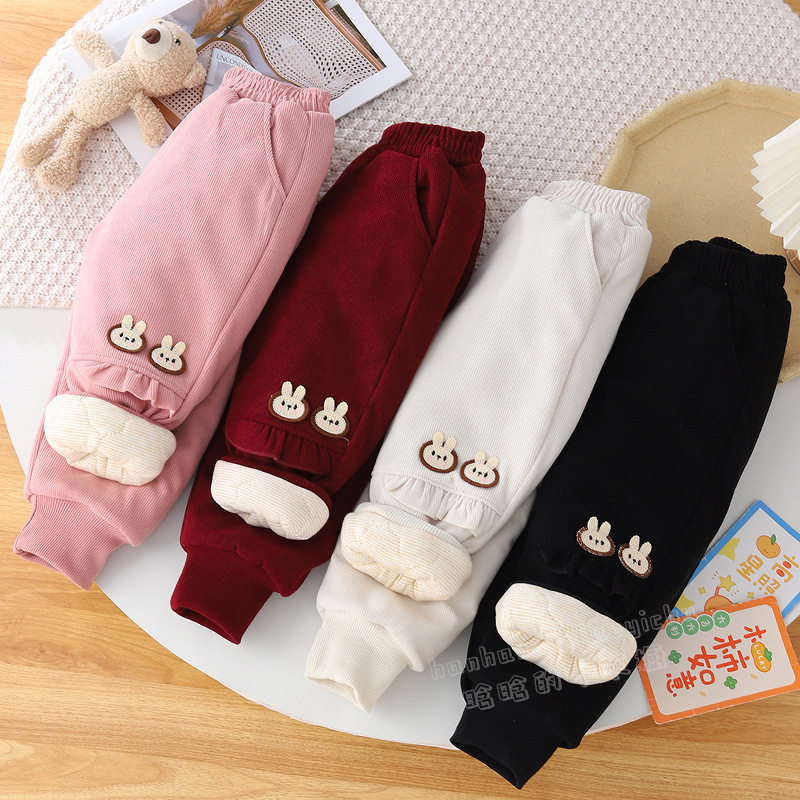 0-7岁三层加厚男女童棉裤儿童秋冬加厚宽松休闲裤子外穿保暖长裤