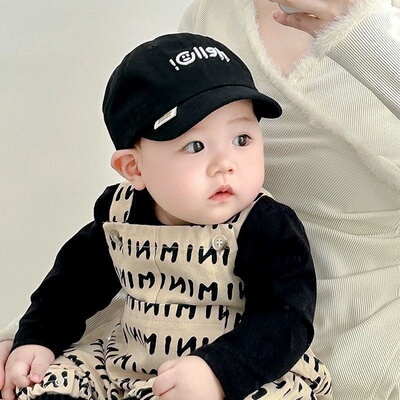 5月-2岁宝宝帽子春秋鸭舌帽婴幼儿短檐棒球帽男女童遮阳防晒帽