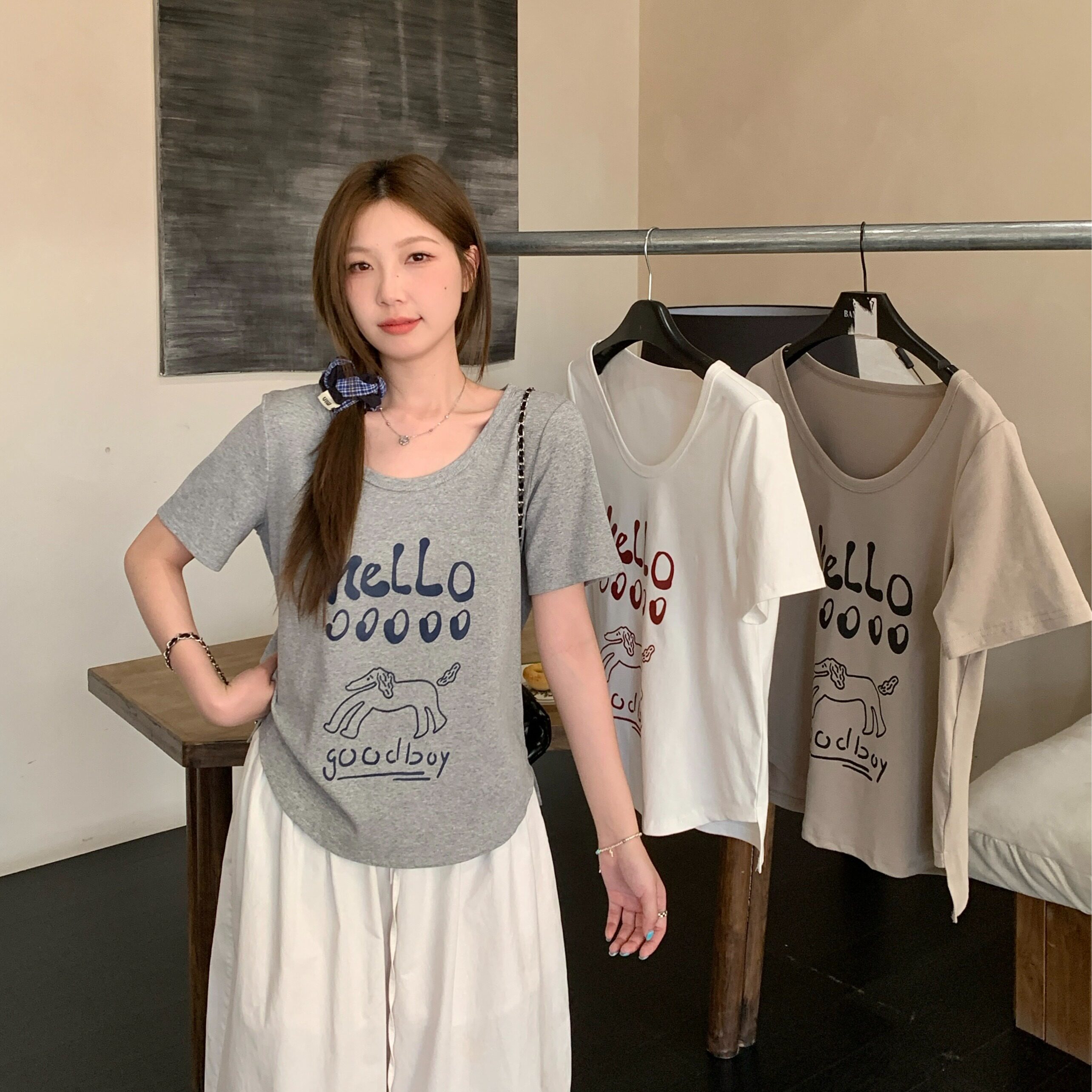 夏季大码辣妈外出哺乳显瘦T恤