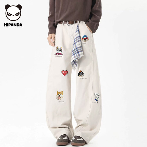 HiPanda美式印花阔腿裤女休闲裤