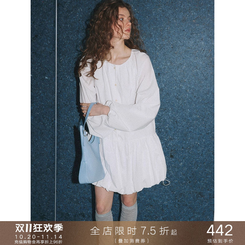 法式花苞型泡泡灯笼长袖