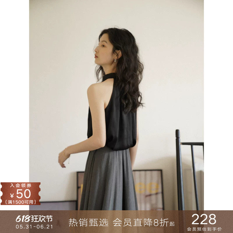 popchrio◆撩人单品~设计感小众外穿挂脖背心港风小吊带上衣女夏