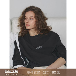 简约设计感字母印花长袖 T恤圆领宽松内搭上衣打底衫 到手190元