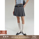 popchrio 低腰袢学院风百褶短裙小个子显瘦A字西装 半身裙子女夏