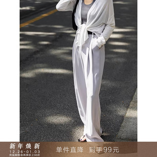 到手99元 子阔腿裤 垂感空调西装 高腰直筒宽松拖地长裤 显瘦 裤