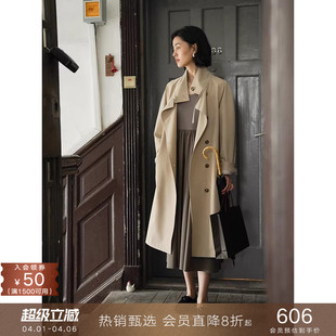 高级感风衣小个子中长款 气质休闲防风外套女 廓形立体袖 popchrio