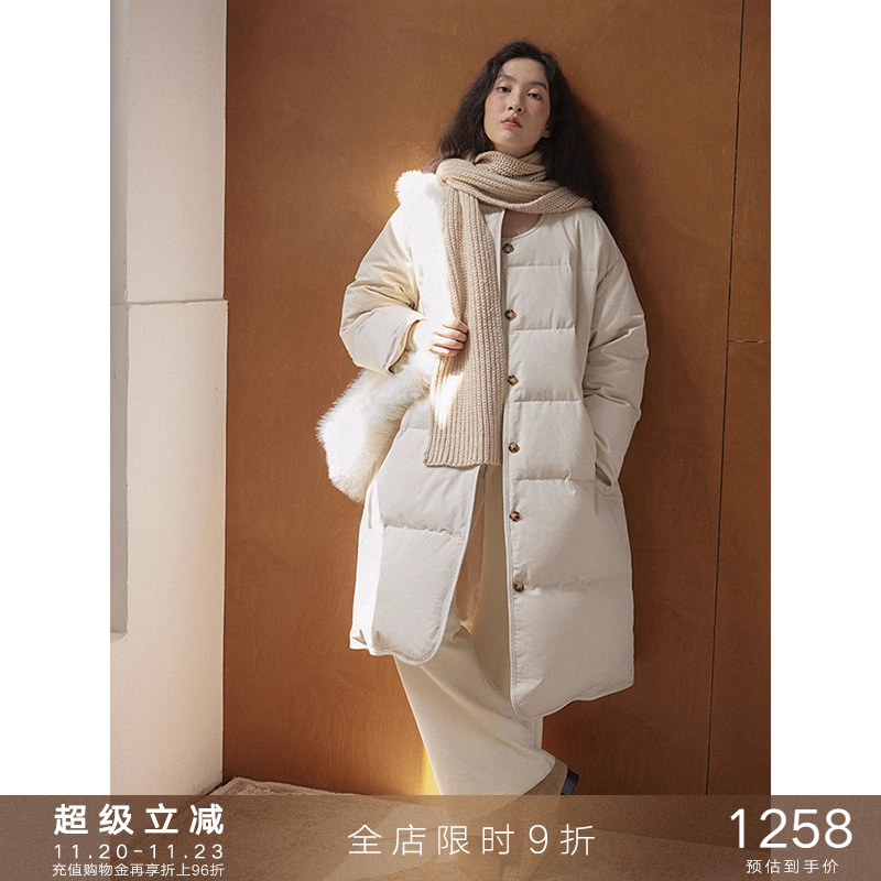 popchrio无领廓形羽绒服保暖外套