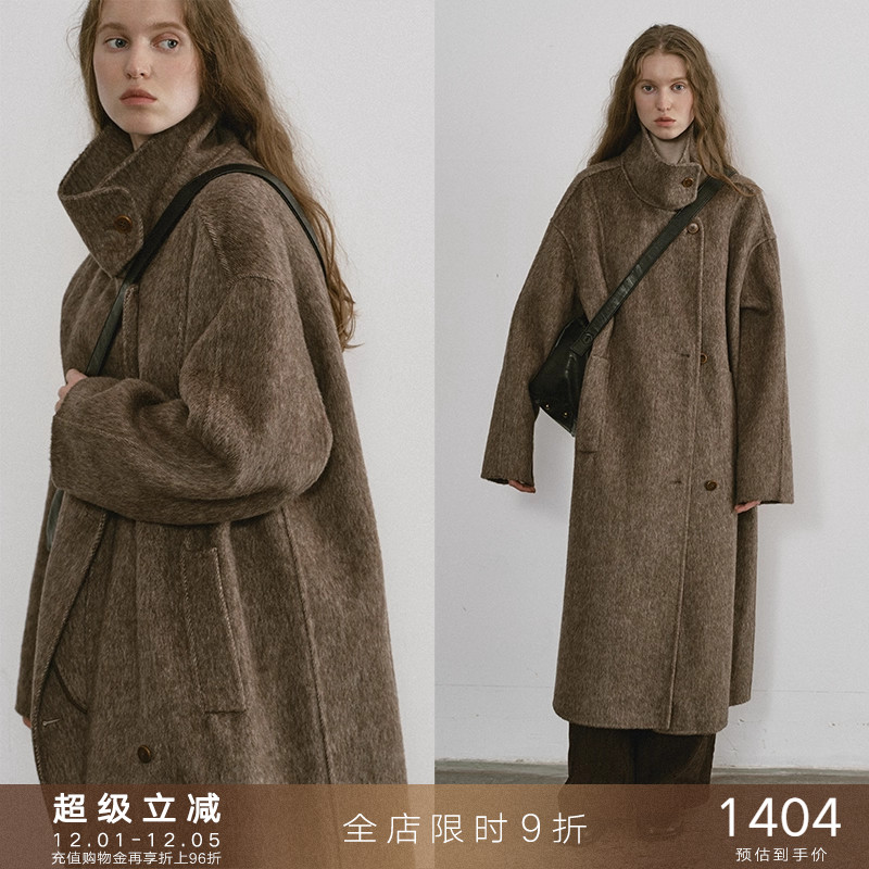 popchrio重磅驼绒立领羊毛大衣
