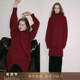 围巾领加厚软糯灯笼袖 到手299元 针织连衣裙羊毛毛衣裙小个子