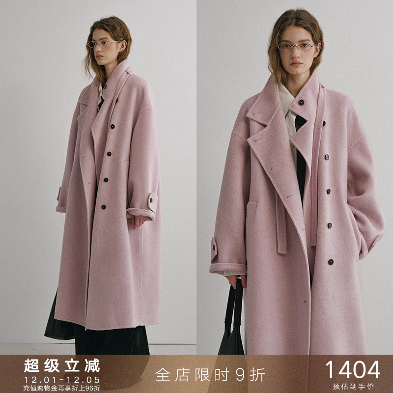 popchrio慵懒风骆驼绒羊毛大衣