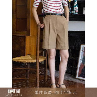 宽松显瘦休闲短裤 阔腿五分中裤 进口面料驼色西装 子 到手149元