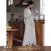 到手189元 半身裙套装 仙气新中式 国风盘扣v领中袖 衬衫 中长款 女