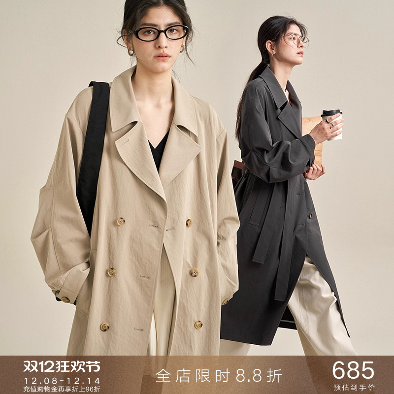 popchrio法式高级感中长款风衣