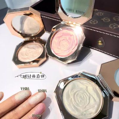 正品高光粉饼高光粉粉饼土豆泥修容高光瑞丝三色修容盘玫瑰赫
