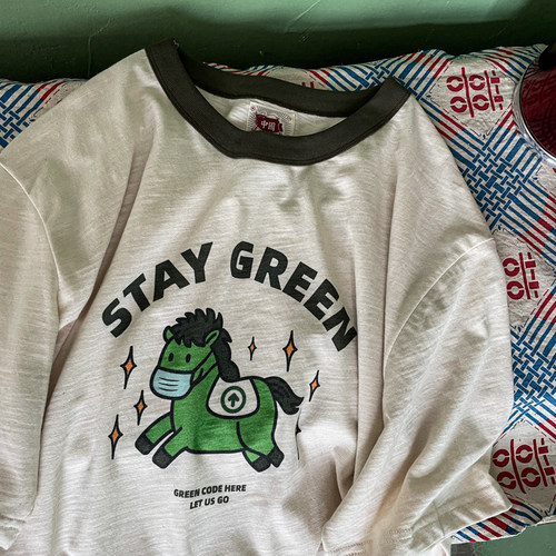 谢先绅保住绿码小众复古国潮T恤