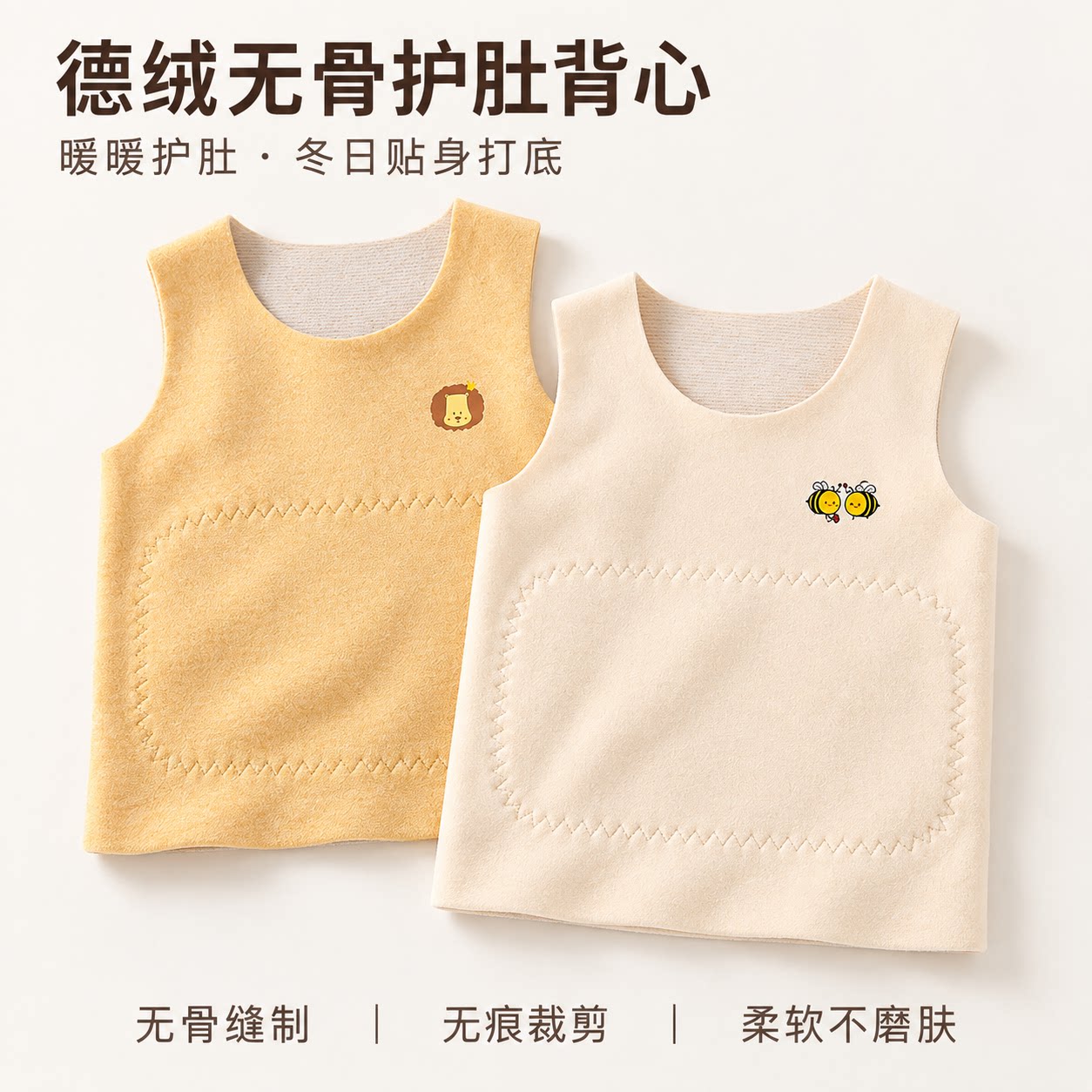 婴儿背心德绒保暖秋季背心男女宝宝坎肩秋冬款马甲打底贴身内穿