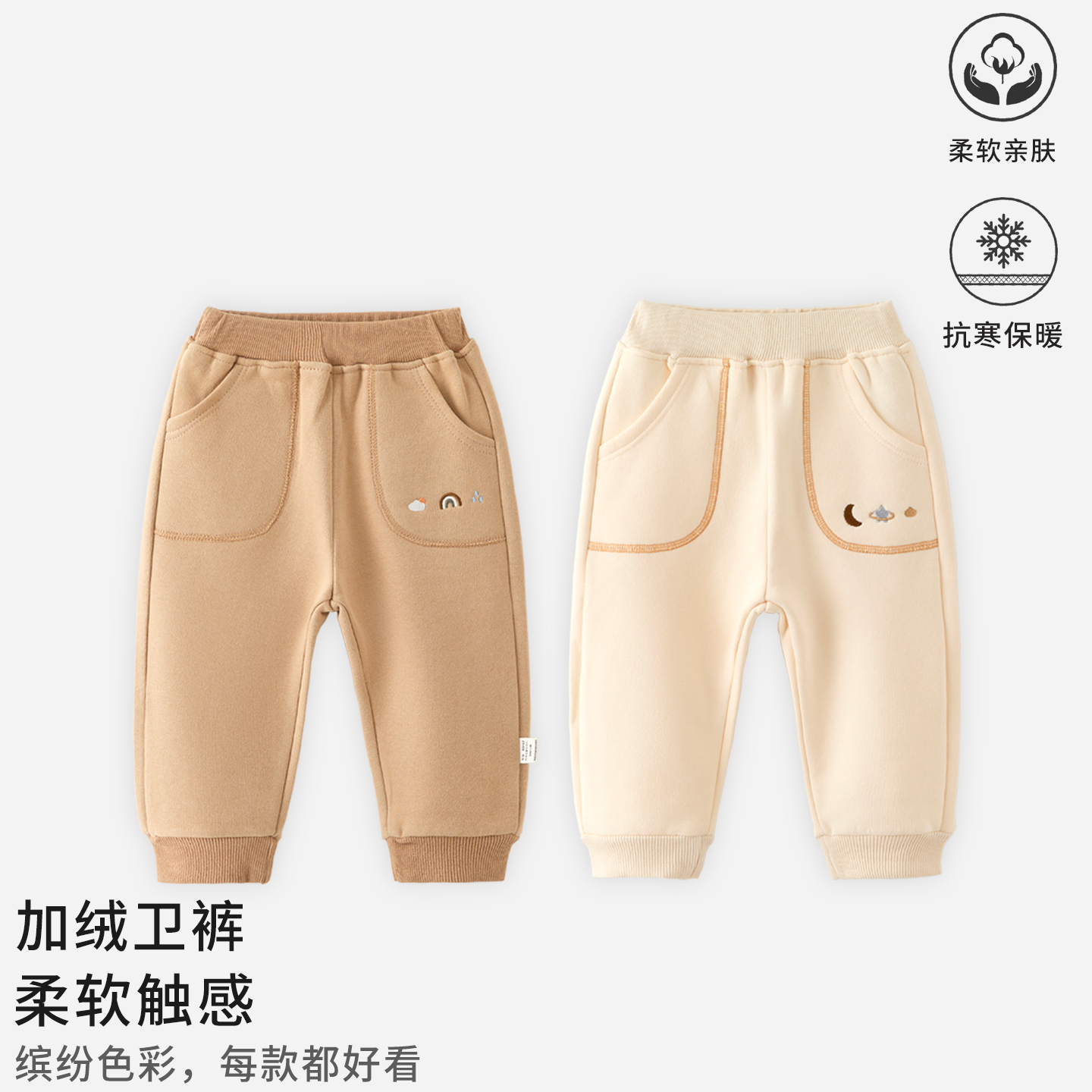儿童保暖衣服长裤春秋婴儿保暖裤子秋季男女宝宝纯棉抓绒卫裤a类