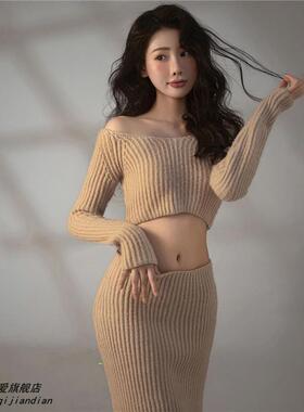 孕妇照影楼主题拍照新款白色抹胸短裙少女孕妈咪艺术写真画报服装