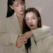 形象照街拍宽松西装 2024影楼主题拍照情侣服装 嘻哈百搭女神阔腿裤