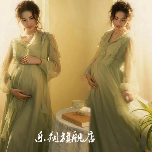 影楼新款复古油画高级感孕妇照服装纯欲风孕妈咪大肚照写真在家拍