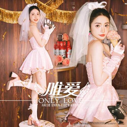 花漾唯美少女写真服公主生日派对仙气拍摄服影楼主题蓬蓬裙彩纱服