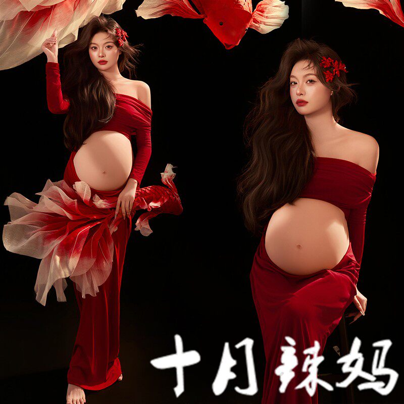 照相馆孕妈咪大肚照摄影服装新年