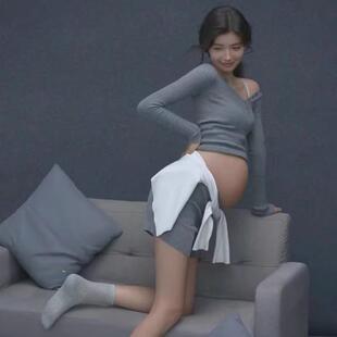 影楼新款 韩系简约纯欲风高级感孕妈咪大肚照摄影服 孕妇照写真服装