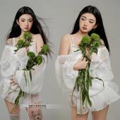 影楼新款 影 韩系高级主题情侣黑色温柔个人肖像艺术照摄影写真服装