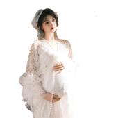 新 复古油画风蕾丝连衣裙孕妈咪艺术拍照摄影服装 孕妇影楼新款 法式