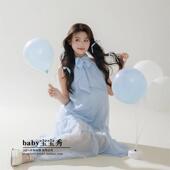 影楼情侣主题孕妇拍照新款 甜美可爱小清新孕妈照衣服夫妻在家拍孕
