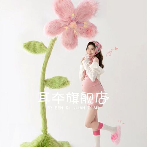 孕妈写真唯美拍照服 小清新孕妇艺术照服装 送头巾配件