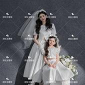 新 梦幻浪漫粉色大蝴蝶结孕妈大肚皮服装 新款 影楼孕妇写真摄影服装