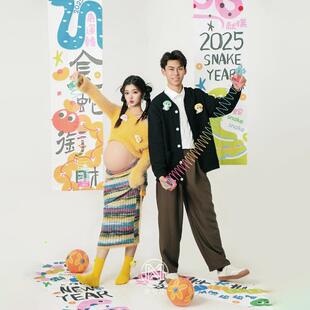 2558展会新款 秋冬韩系奶糖味小清新皮草租赁 孕妇拍照摄影写真服装