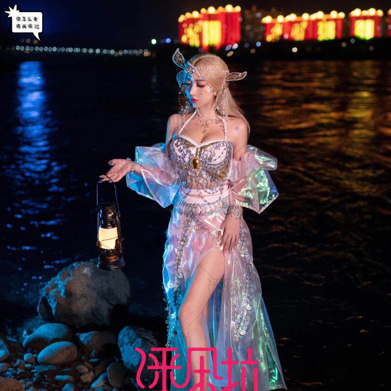 影楼个性亮片透视裙写真摄影服装时尚唯美女孩私房艺术照摄影服饰