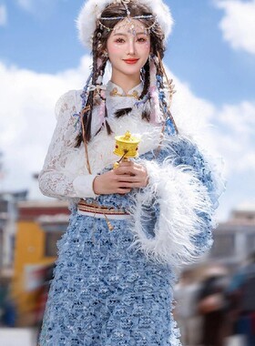 藏族服装女新款贵族藏袍西藏拉萨旅游民族风写真拍照旅拍摄影衣服