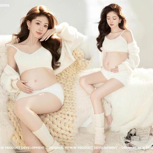 影楼新款孕妇照拍照服装居家主题慵懒风韩系孕妈咪写真服装在家拍