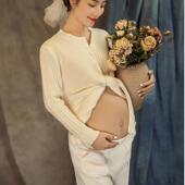 孕妇拍照服装 影楼甜美超仙孕妈少女感大肚孕期拍照连衣裙摄影服饰