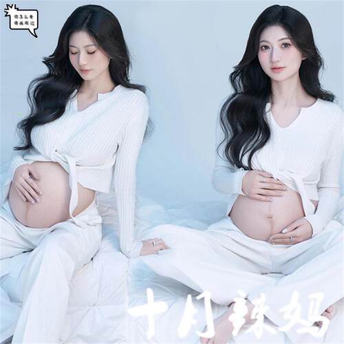 影楼主题新款孕妇照服装纯欲风室内光影感孕妈咪大肚照衣服在家拍