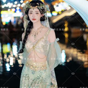 异域敦煌飞天汉服女西域风情服装刺绣旅拍摄影玉锦堂蝴蝶写真服饰