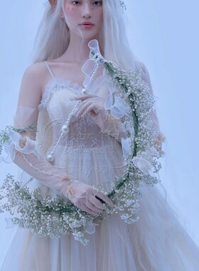 2022薇拉新款影楼主题服装森系超仙梦幻女神精灵写真服吊带轻婚纱