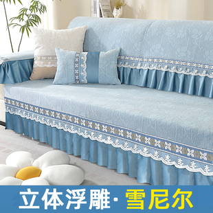 雪尼尔沙发垫加厚防滑坐垫子四季 新款 通用靠背巾贵妃沙发套防猫抓