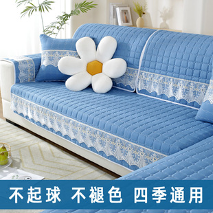 通用防滑坐垫子靠背巾罩套简约现代夹棉加厚纯色冬天 沙发垫四季