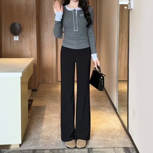 胖妹妹高腰修身 2286 梨形身材大码 女春夏新款 喇叭 休闲微喇裤