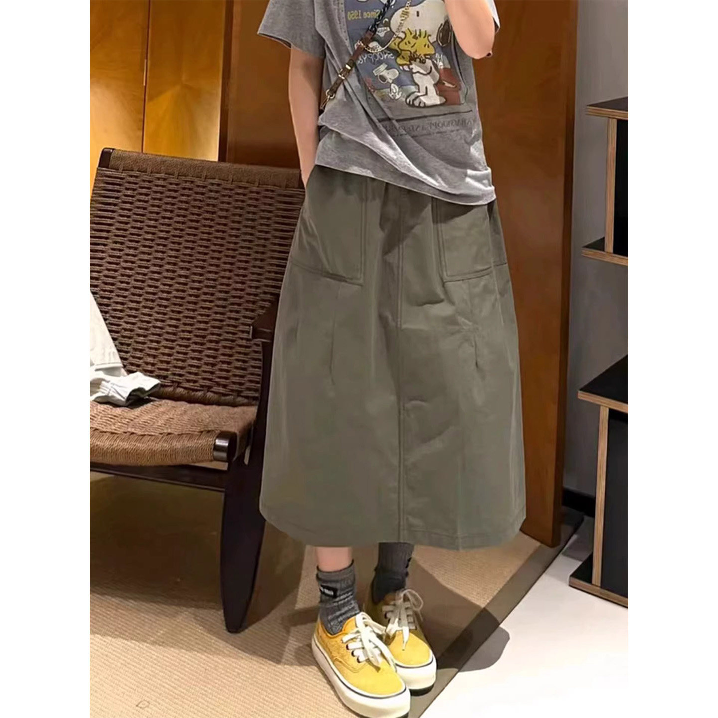 2903# 美式工装半身裙女夏季小个子高腰半裙休闲中长款a字伞裙子,女装/女士精品,半身裙,淘宝优惠券,粉丝福利购,淘宝优惠卷