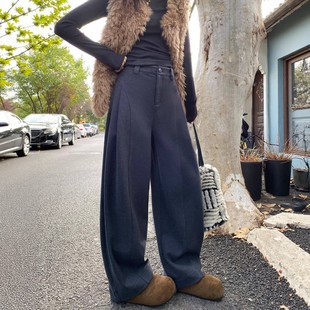 加绒黑色微喇裤 胖mm高腰显瘦小个子喇叭裤 女冬季 大码 新款 10005