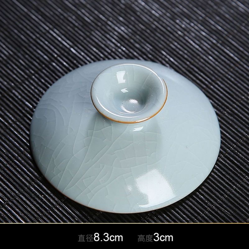 汝窑盖碗盖子单卖置三才茶碗茶杯配盖托陶瓷功夫茶具茶壶配件零配