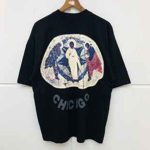 Fog高街风纯棉T恤宽松潮 短袖 kanye欧美嘻哈半袖 三神油画侃爷同款