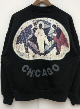 侃爷kanye同款ins长袖Fog高街风秋冬加绒男士卫衣情侣宽松外套潮