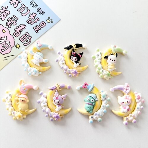 卡通月亮可爱三丽鸥树脂磁性装饰贴3d立体卡通创意磁力贴